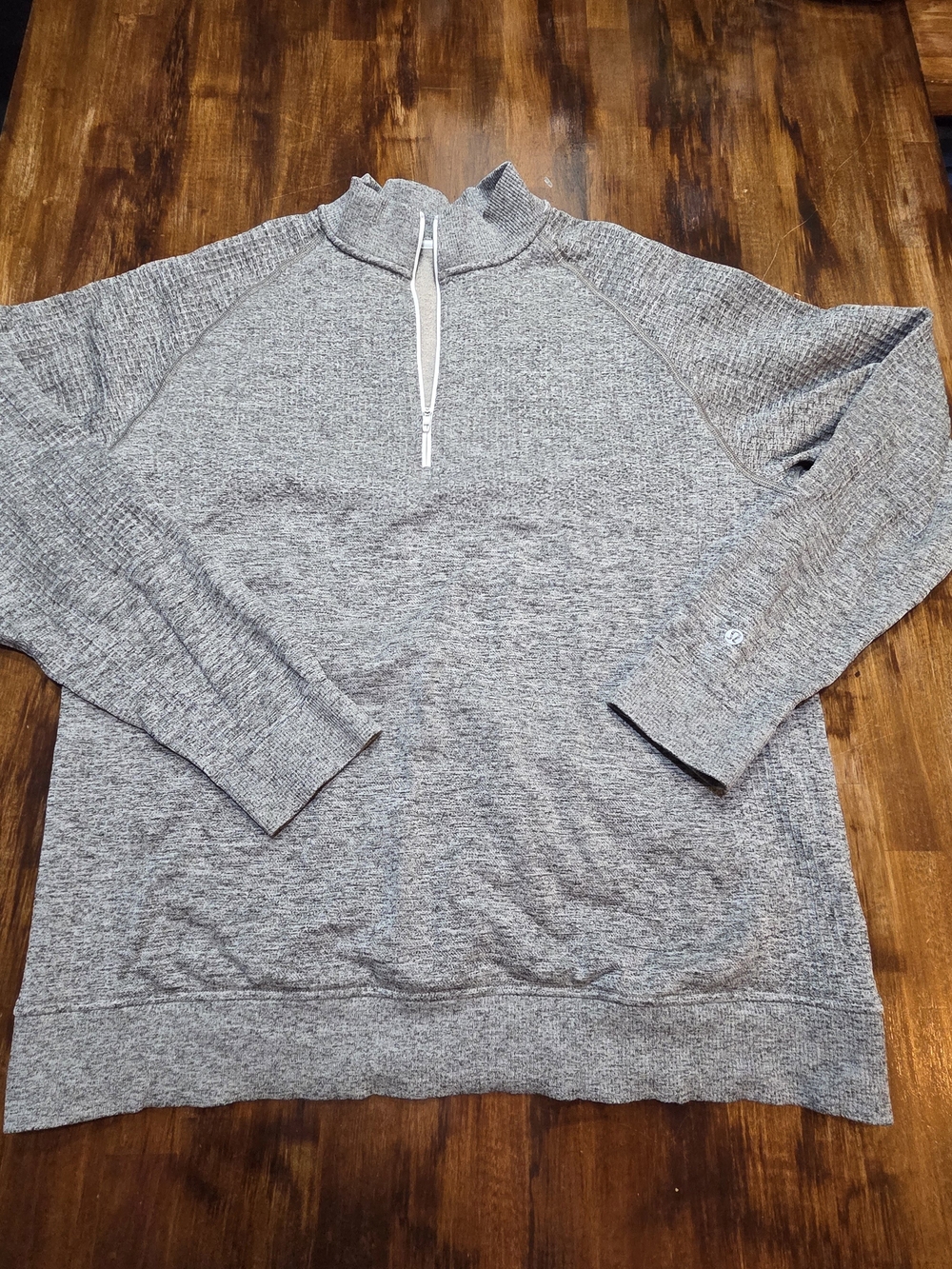 Lululemon Engineered Warmth Half Zip Pullover Grey Seamless Knit Performance L